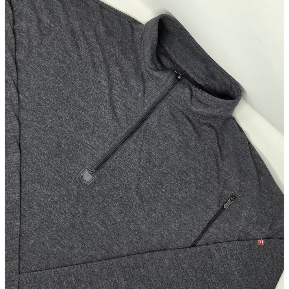 SCOTTeVEST SeV SJ Qzip 1/4 Zip Pullover Sweater Shirt Men's 2XL Gray w/ Pockets